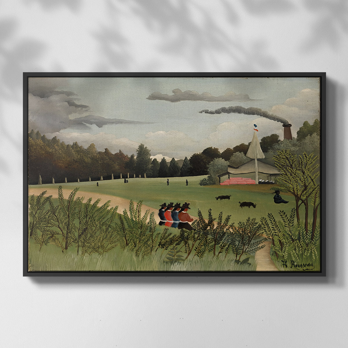 The Chair Factory at Alfortville, 1897 - Floater Framed Canvas Print