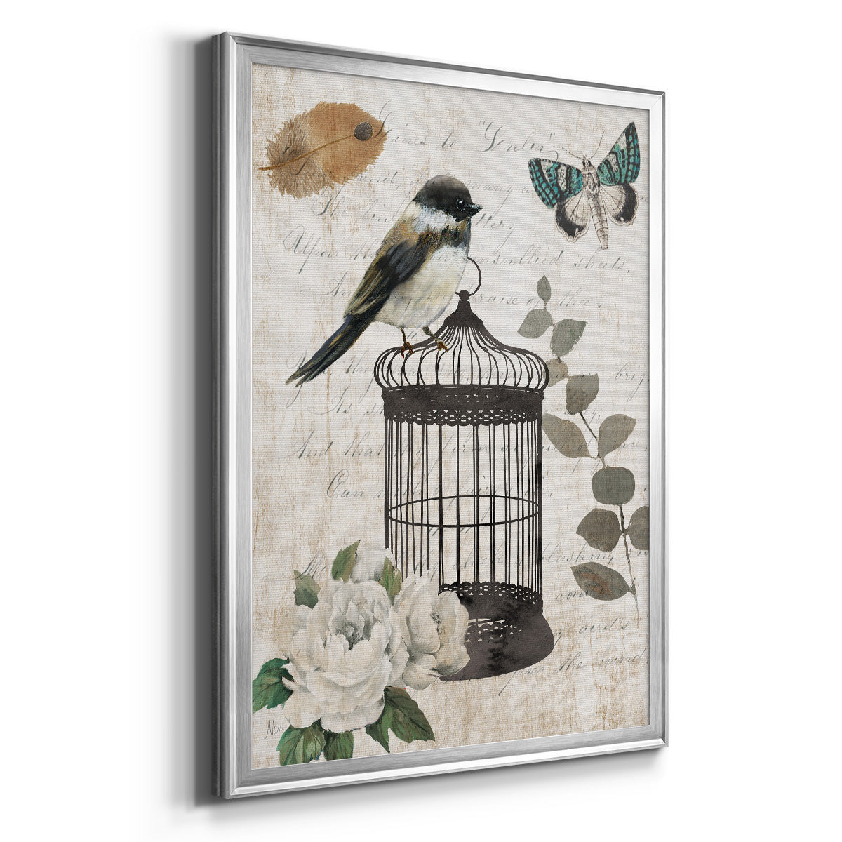 Vintage Menagerie I - Modern Framed Canvas Print