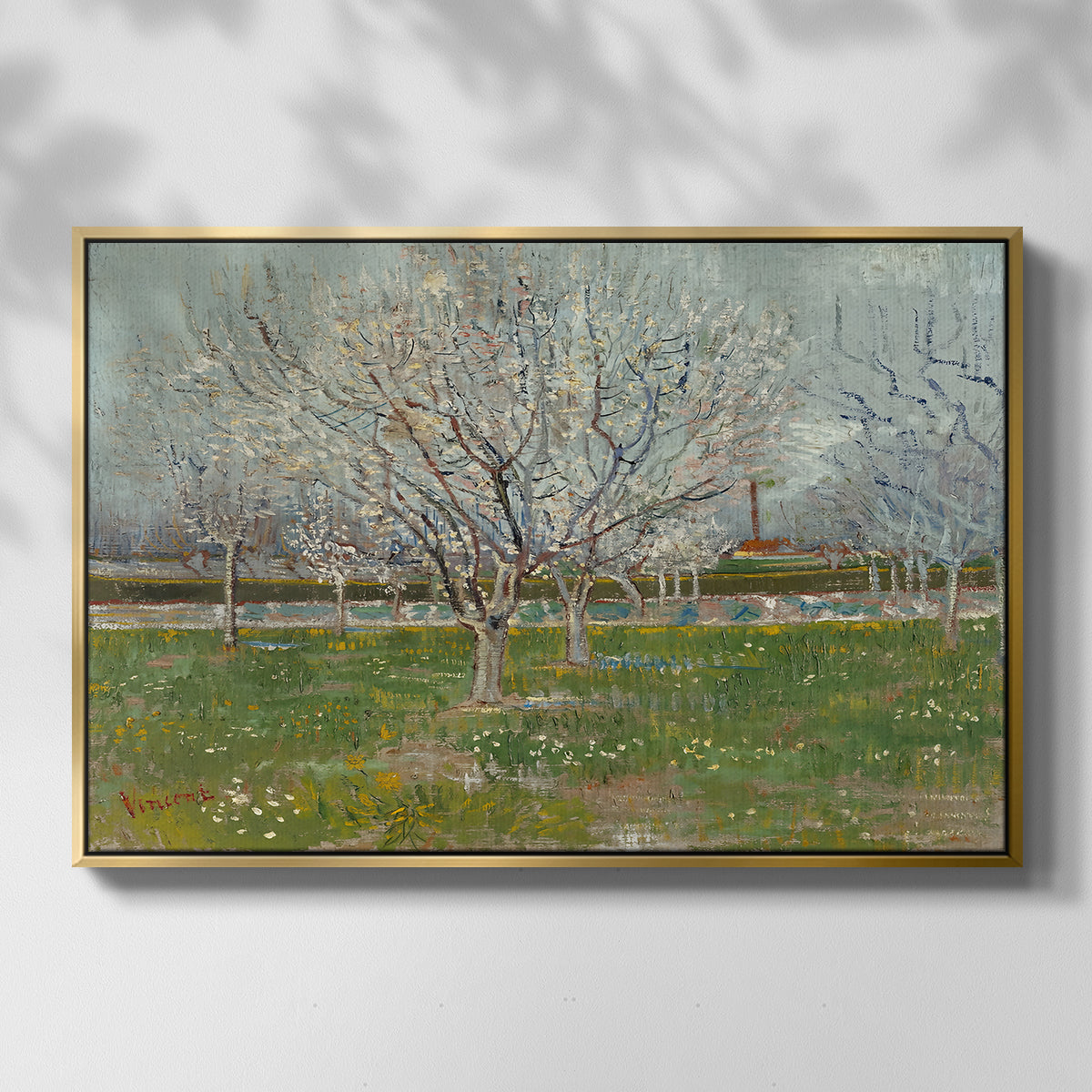 Orchard in Blossom (Plum Trees), 1888 - Floater Framed Canvas Print