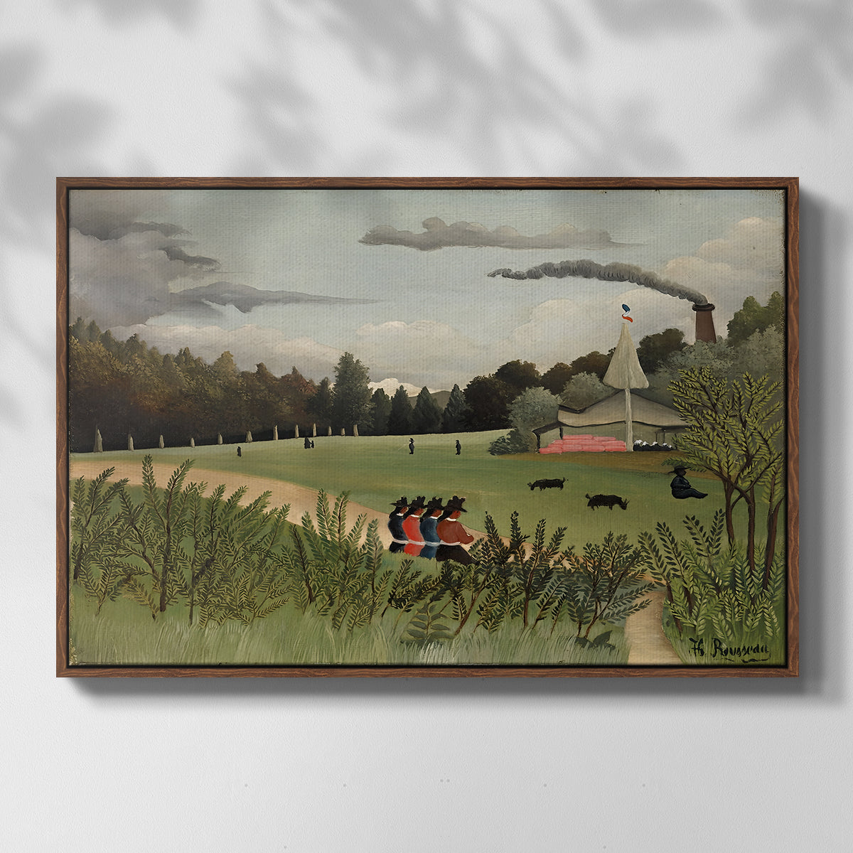 The Chair Factory at Alfortville, 1897 - Floater Framed Canvas Print