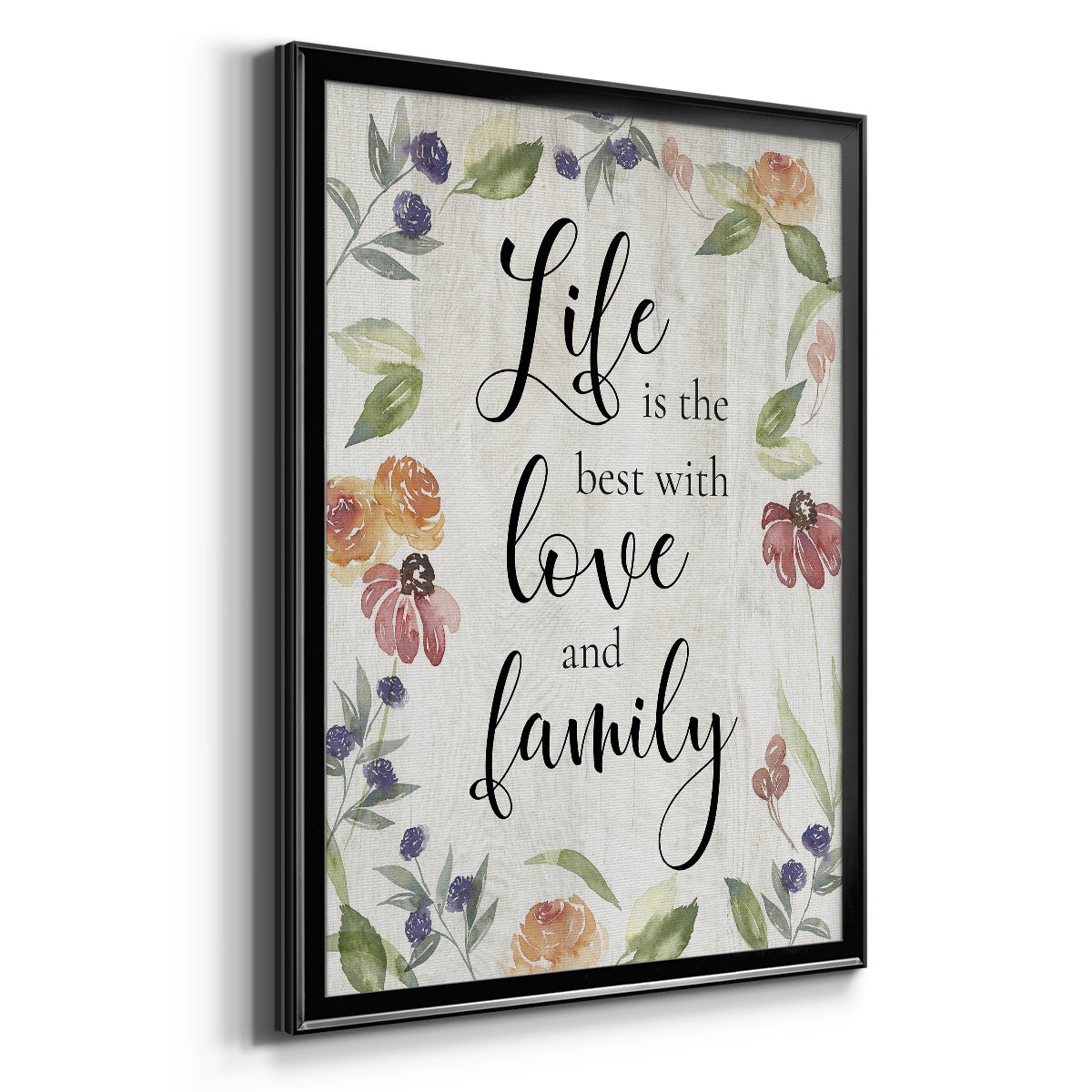 Life is the Best - Modern Framed Canvas Print