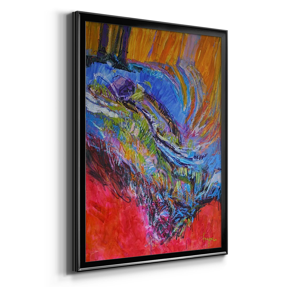 Vibrant Flow II - Modern Framed Canvas Print