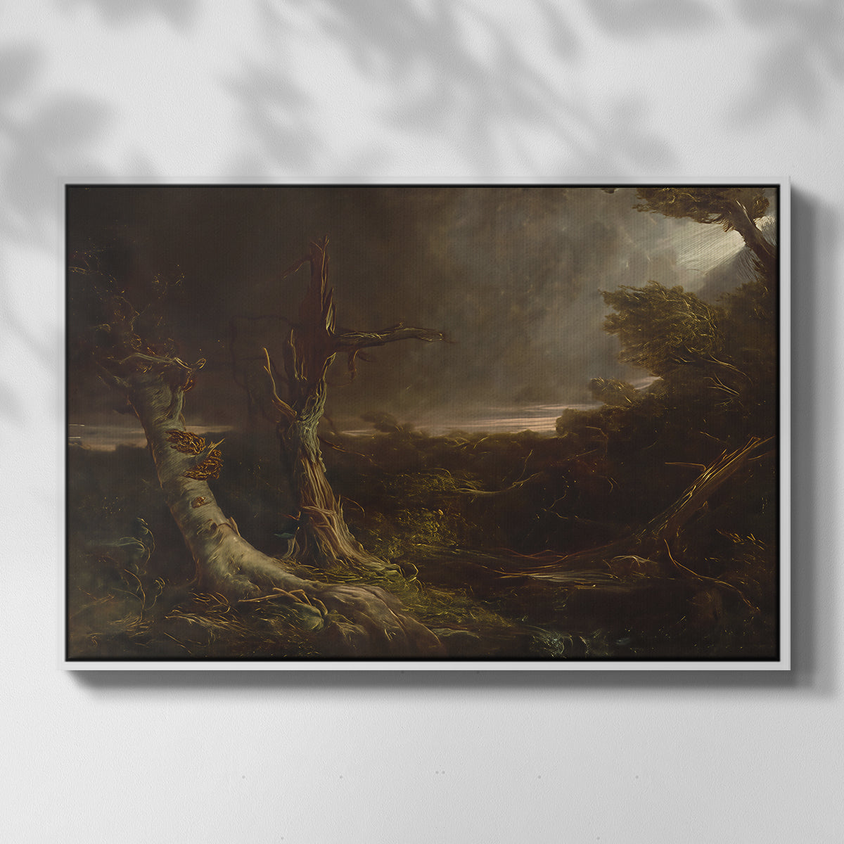Tornado in an American Forest, 1835 - Floater Framed Canvas Print