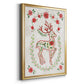 Christmas Folk Reindeer - Modern Framed Canvas Print