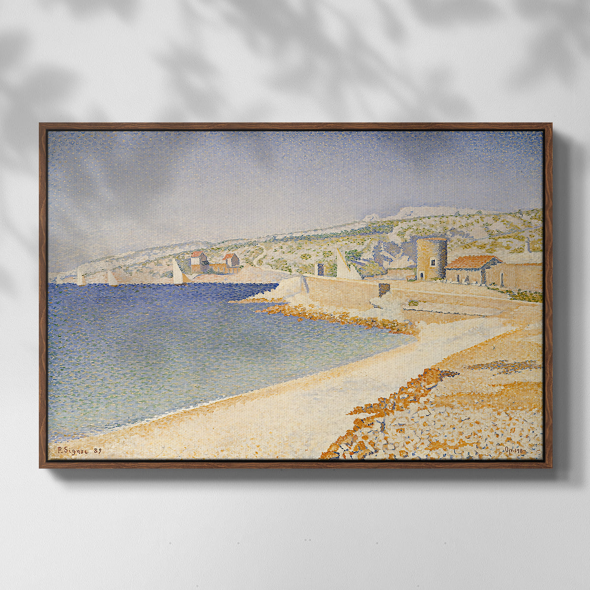 The Jetty at Cassis, Opus 198, 1889 - Floater Framed Canvas Print