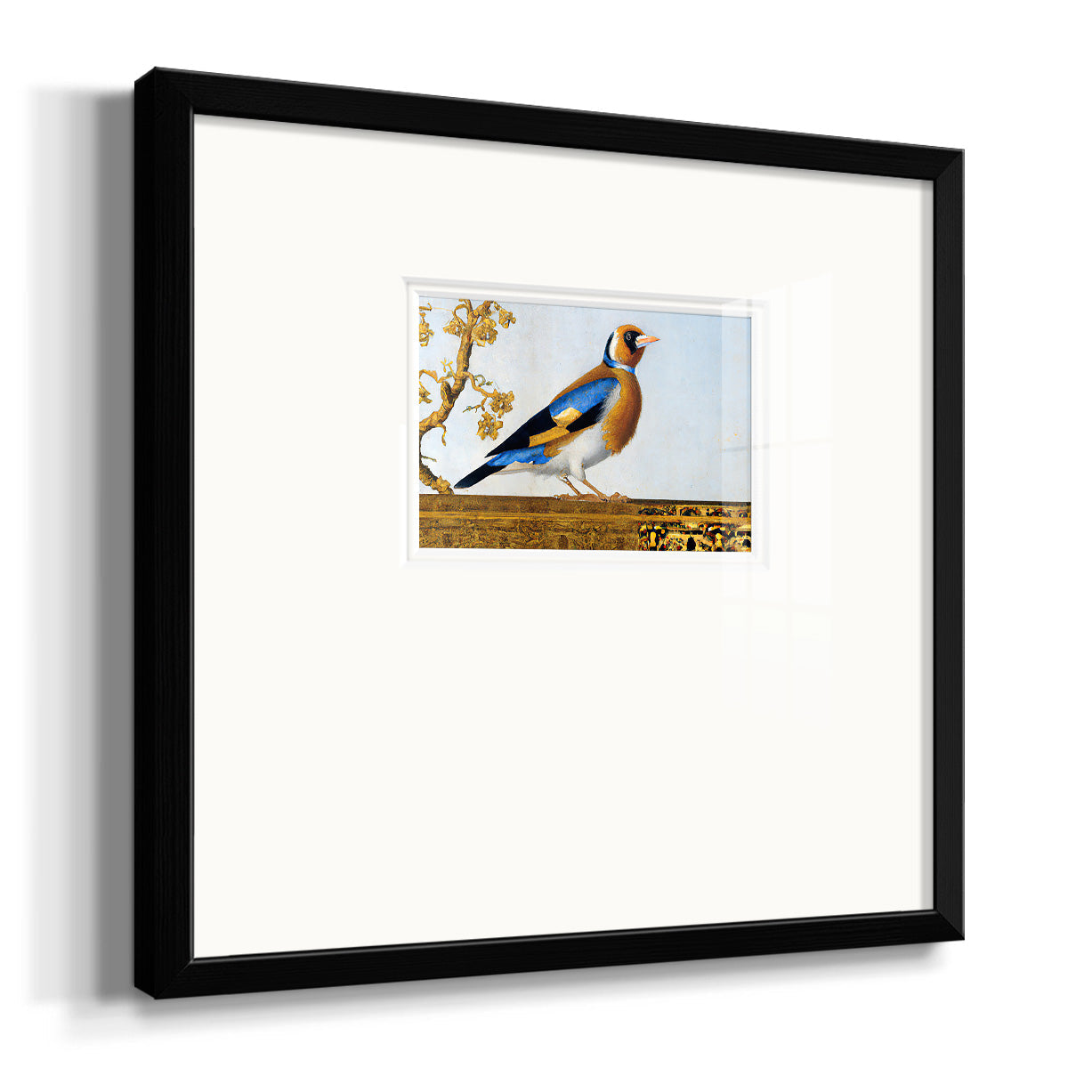 Golden Finch Premium Framed Print Double Matboard