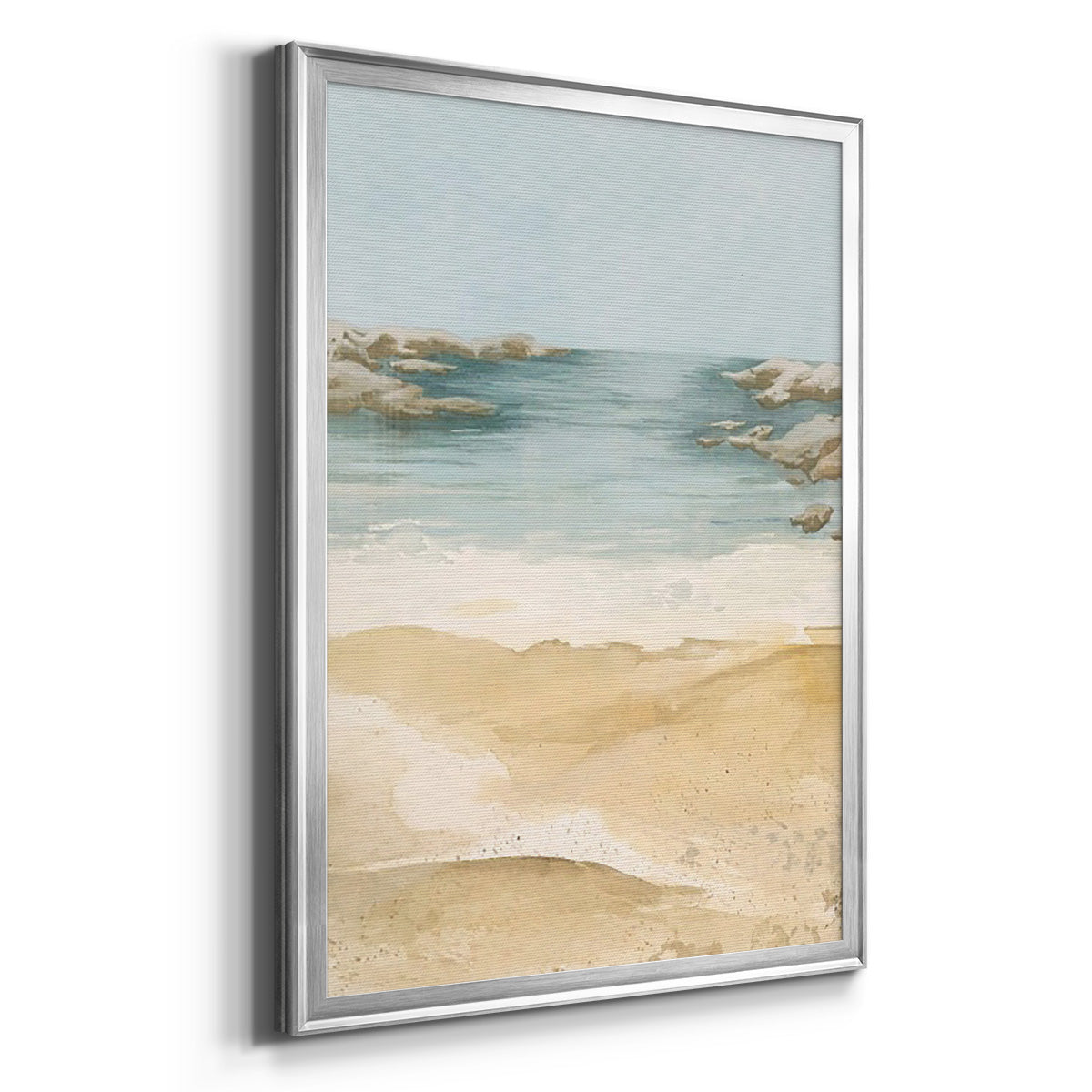 Tranquil Beach II - Modern Framed Canvas Print