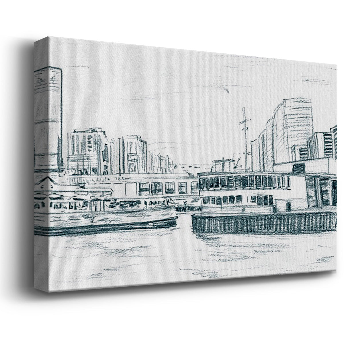 Ferryboats III Premium Gallery Wrapped Canvas - Ready to Hang