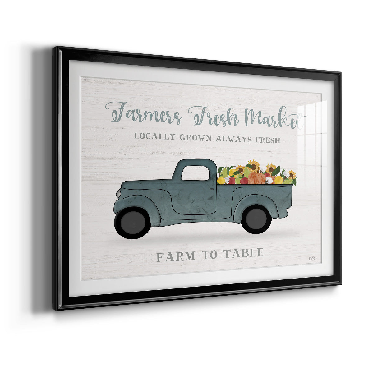 Fresh Sunflowers Truck - Modern Framed Art Print