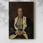 Canvas art print of a refined male figure with composed posture and muted tones with a soft shadow on a white background.