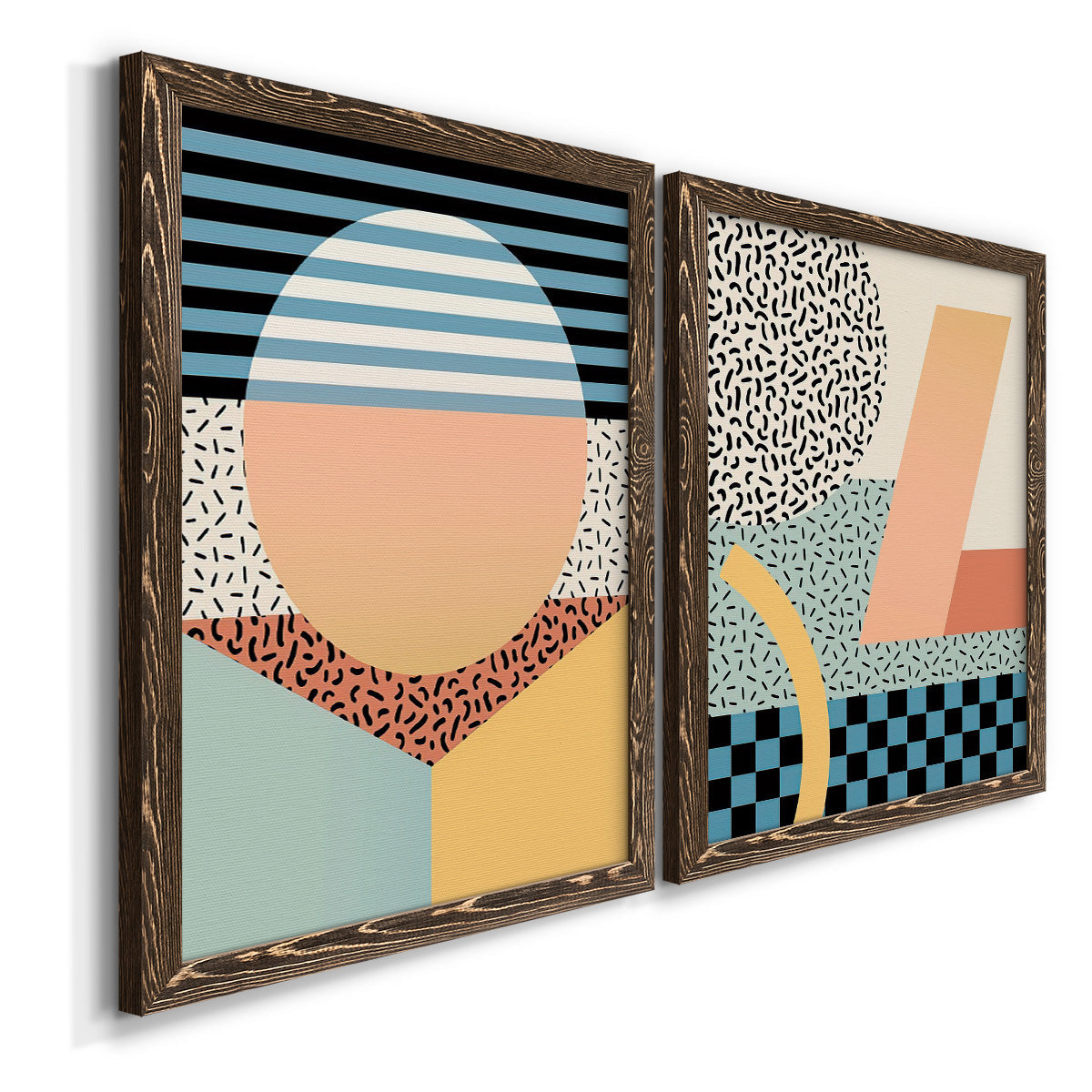 Modern Memphis III - Premium Framed Canvas 2 Piece Set - Ready to Hang