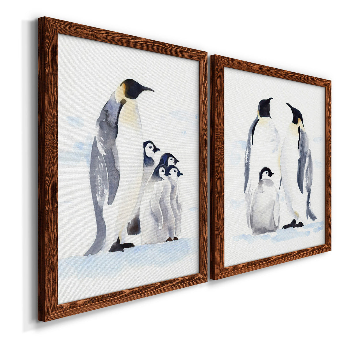 Emperor Penguins I - Premium Framed Canvas 2 Piece Set - Ready to Hang