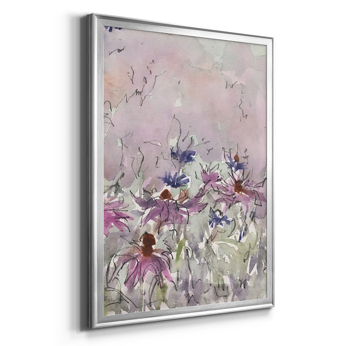 Floral Entertainment I - Modern Framed Canvas Print