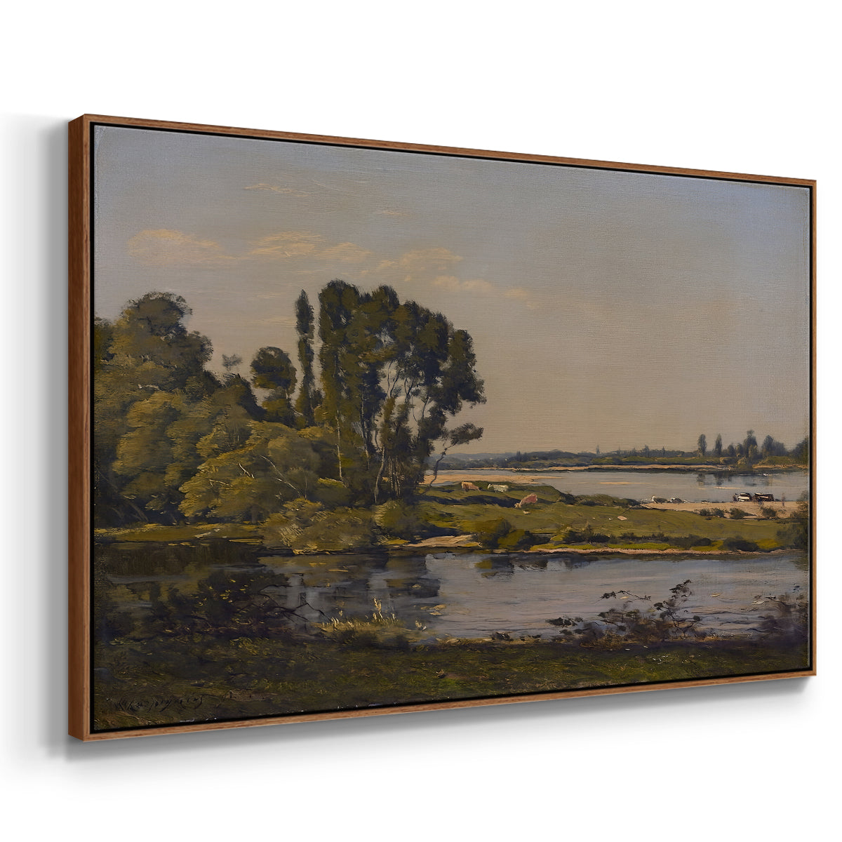 Landscape with a River, 1892 - Floater Framed Canvas Print
