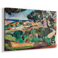 Canvas art print featuring a Fauvist view of Collioure with bold natural forms, displayed at an angle