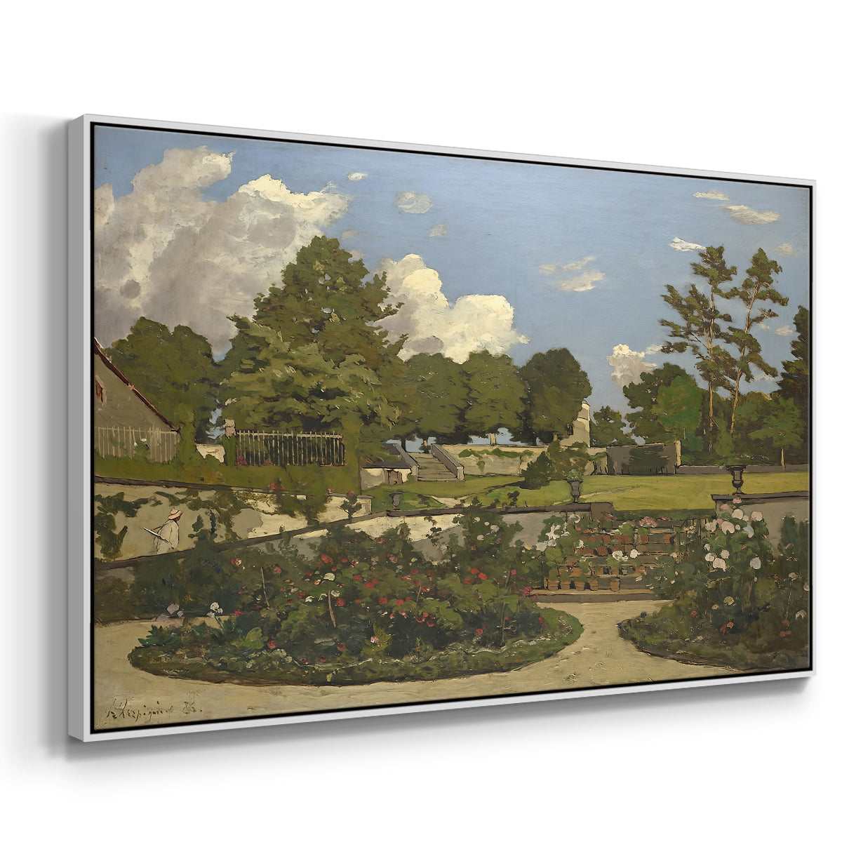 The Painter's Garden at Saint-Privé, 1886 - Floater Framed Canvas Print