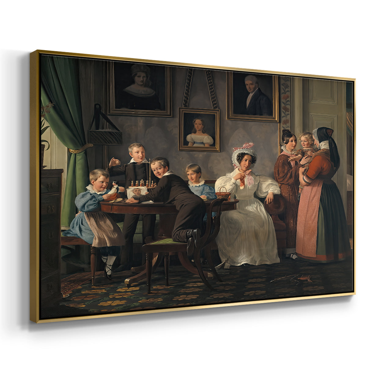 The Waagepetersen Family, 1836 - Floater Framed Canvas Print