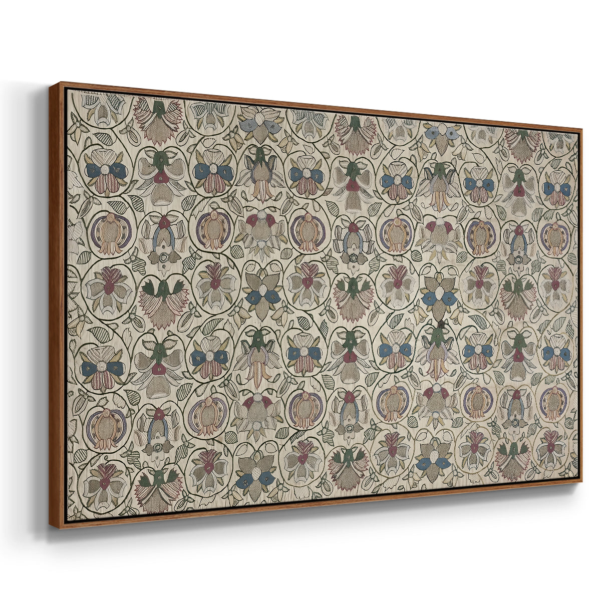 Long Cushion Cover (Printed Textile), c. 1600 - Floater Framed Canvas Print