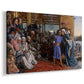 Canvas art print featuring a religious scene with figures arranged in architectural space, displayed at an angle