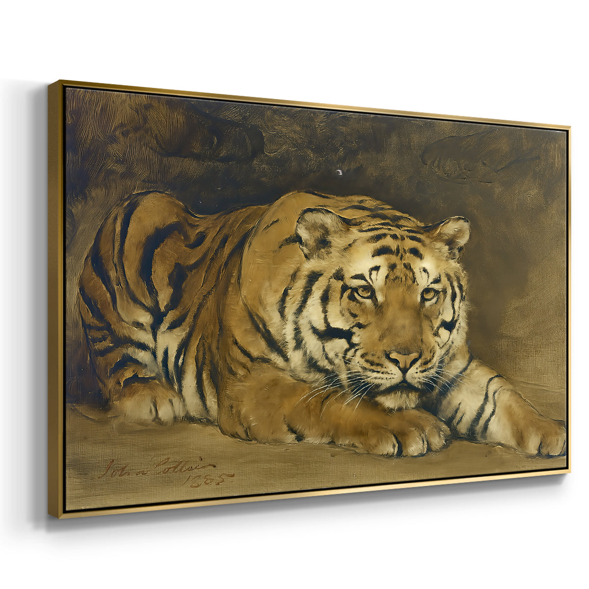Study of a Tiger for Circe, 1885 - Floater Framed Canvas Print