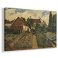 Canvas art print featuring a lush garden scene with cultivated flowers and pathways, displayed at an angle