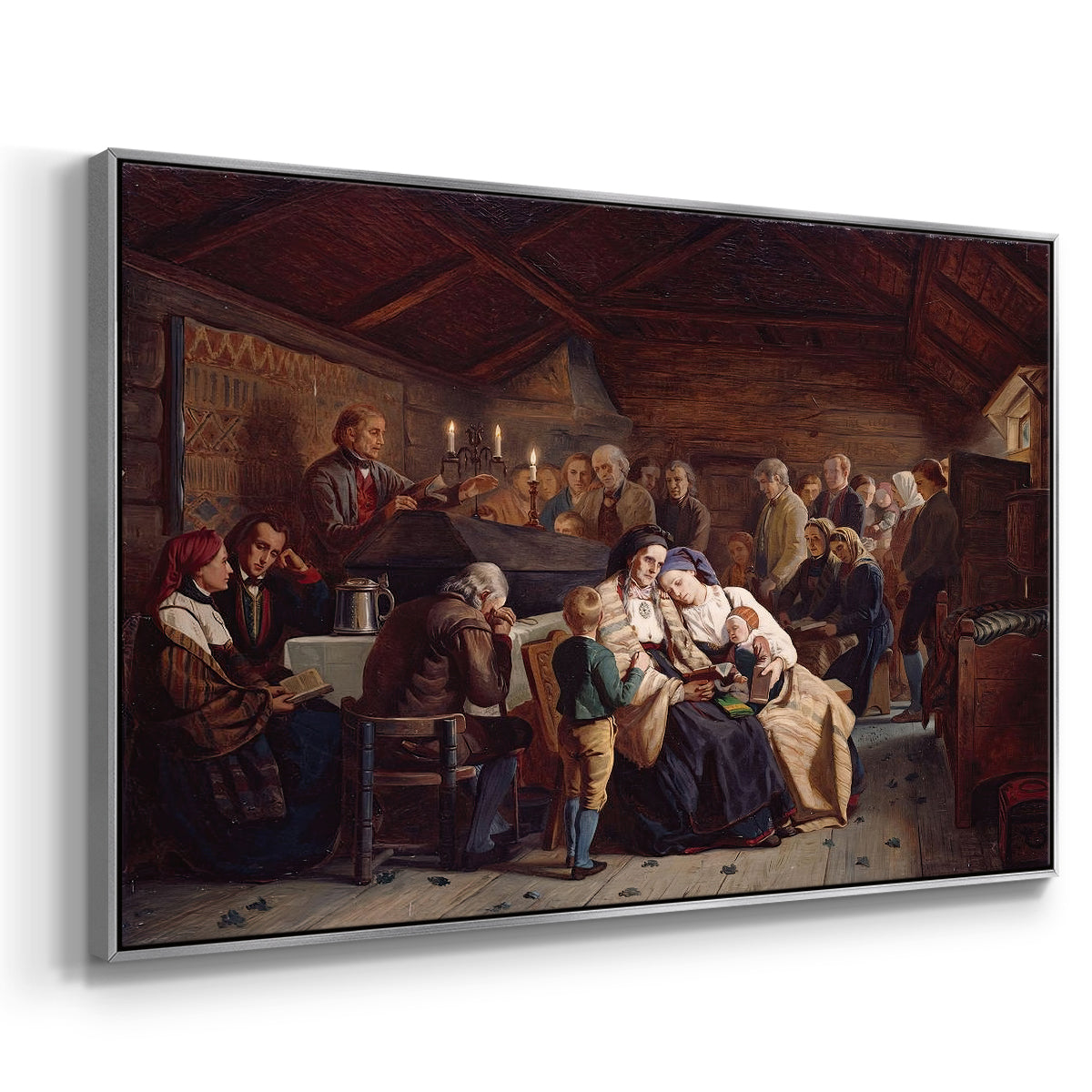 Funeral Feast, 1854 - Floater Framed Canvas Print