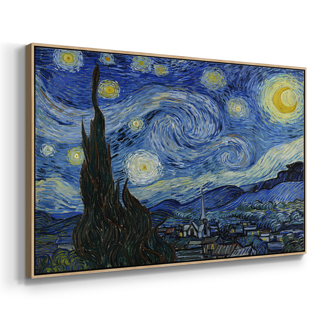 The Starry Night, 1889 - Floater Framed Canvas Print