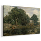 Canvas art print featuring a woodland scene with layered vegetation and soft tones, displayed at an angle