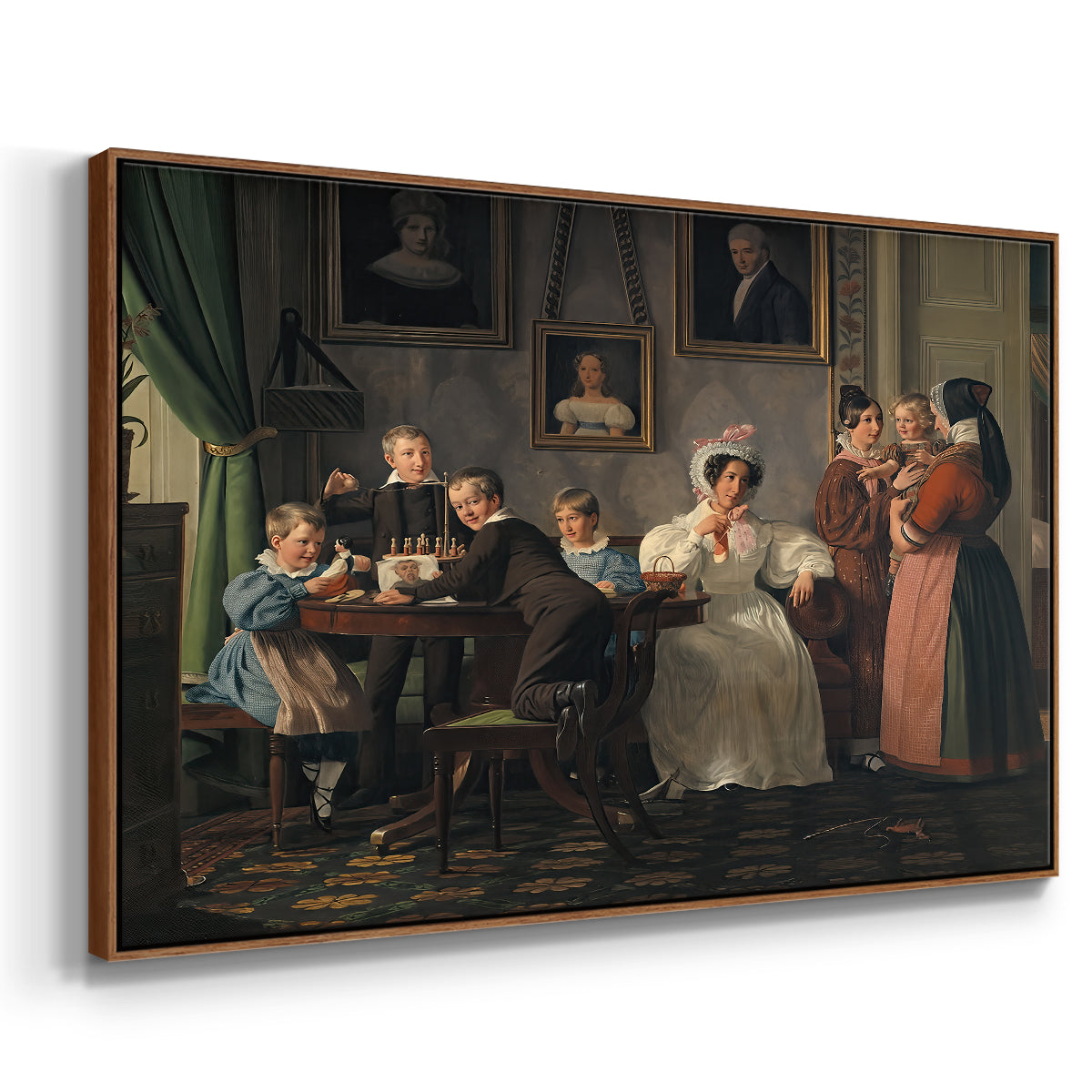 The Waagepetersen Family, 1836 - Floater Framed Canvas Print