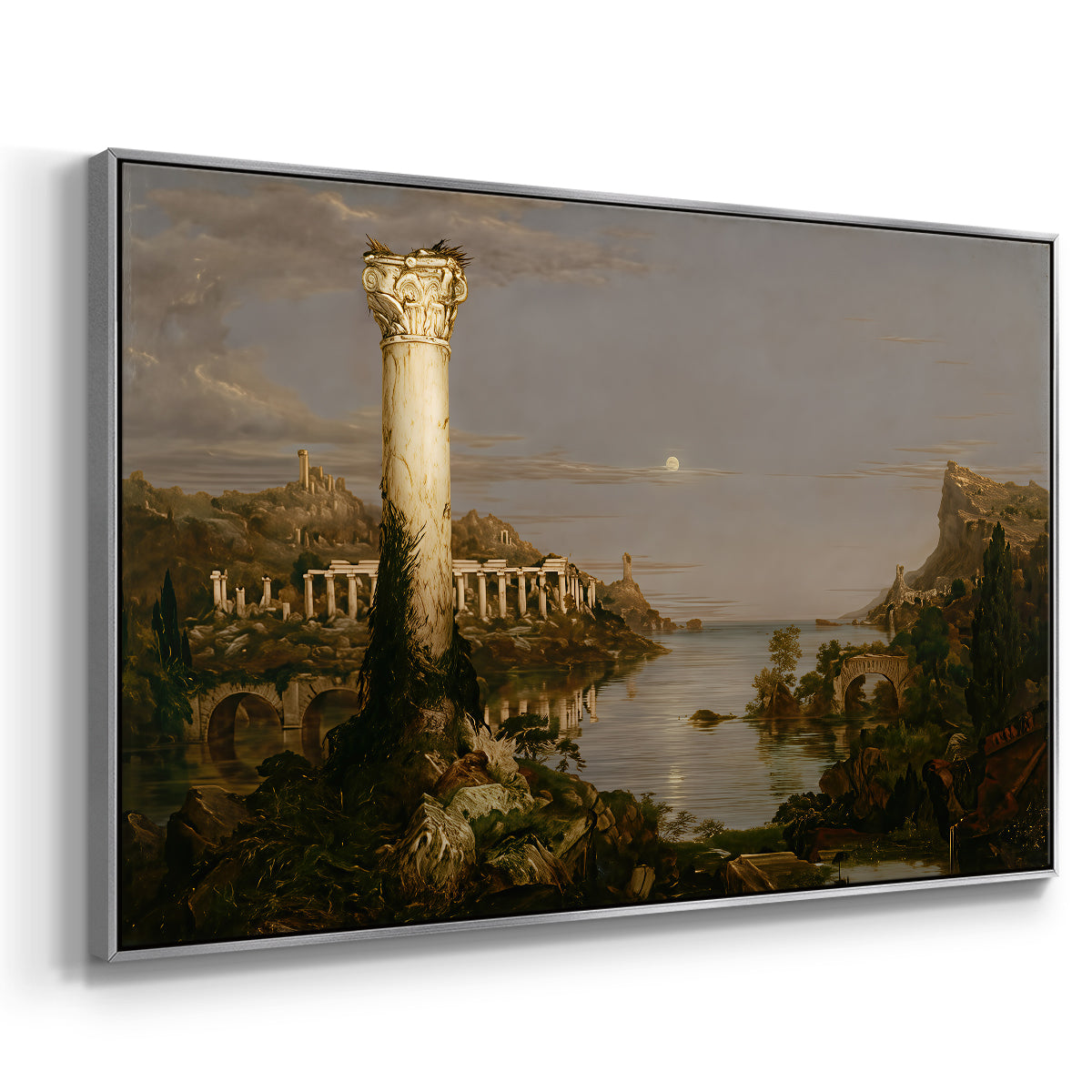 The Course of Empire: Desolation, 1836 - Floater Framed Canvas Print