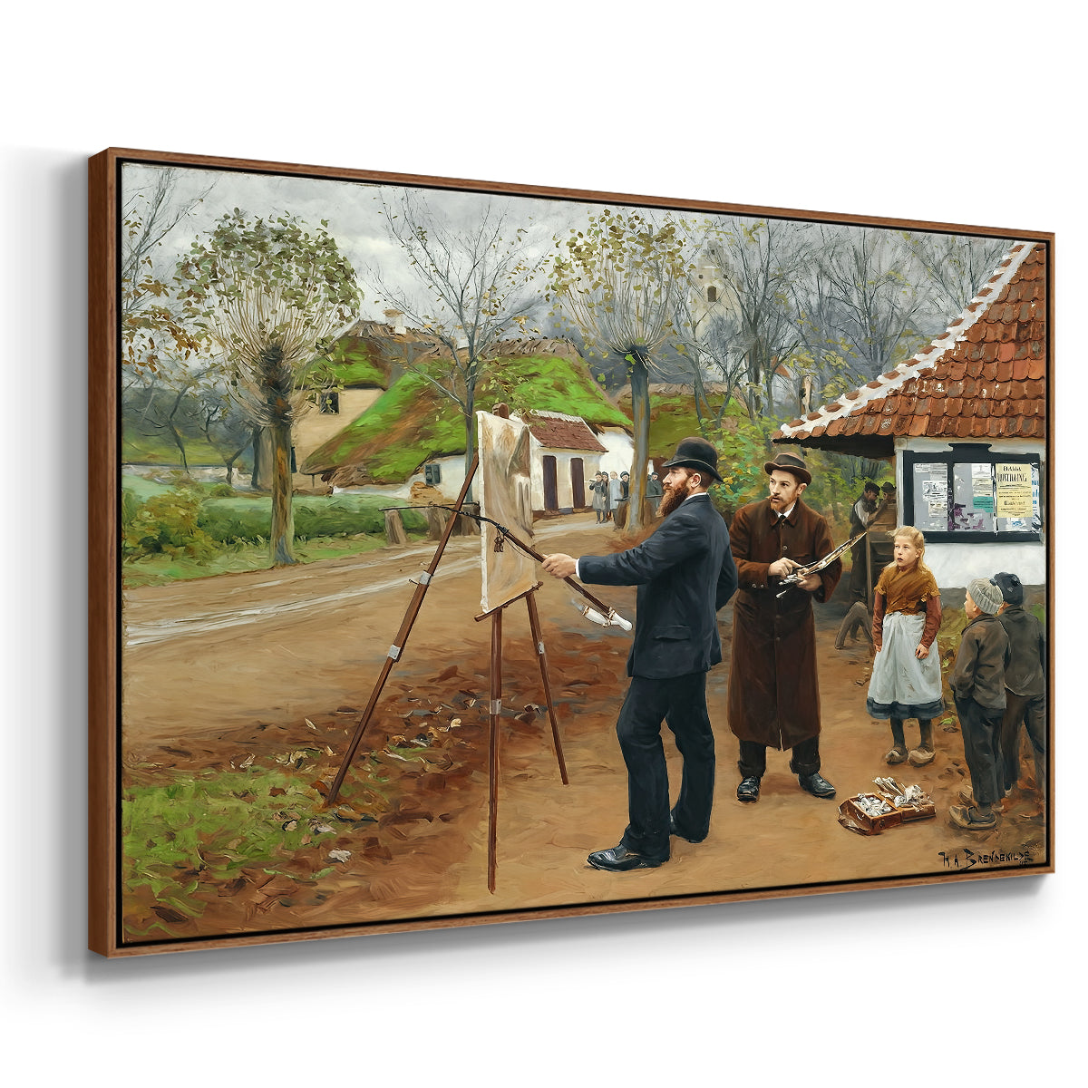 L. A. Ring Painting near Aasum Smithy, 1893 - Floater Framed Canvas Print