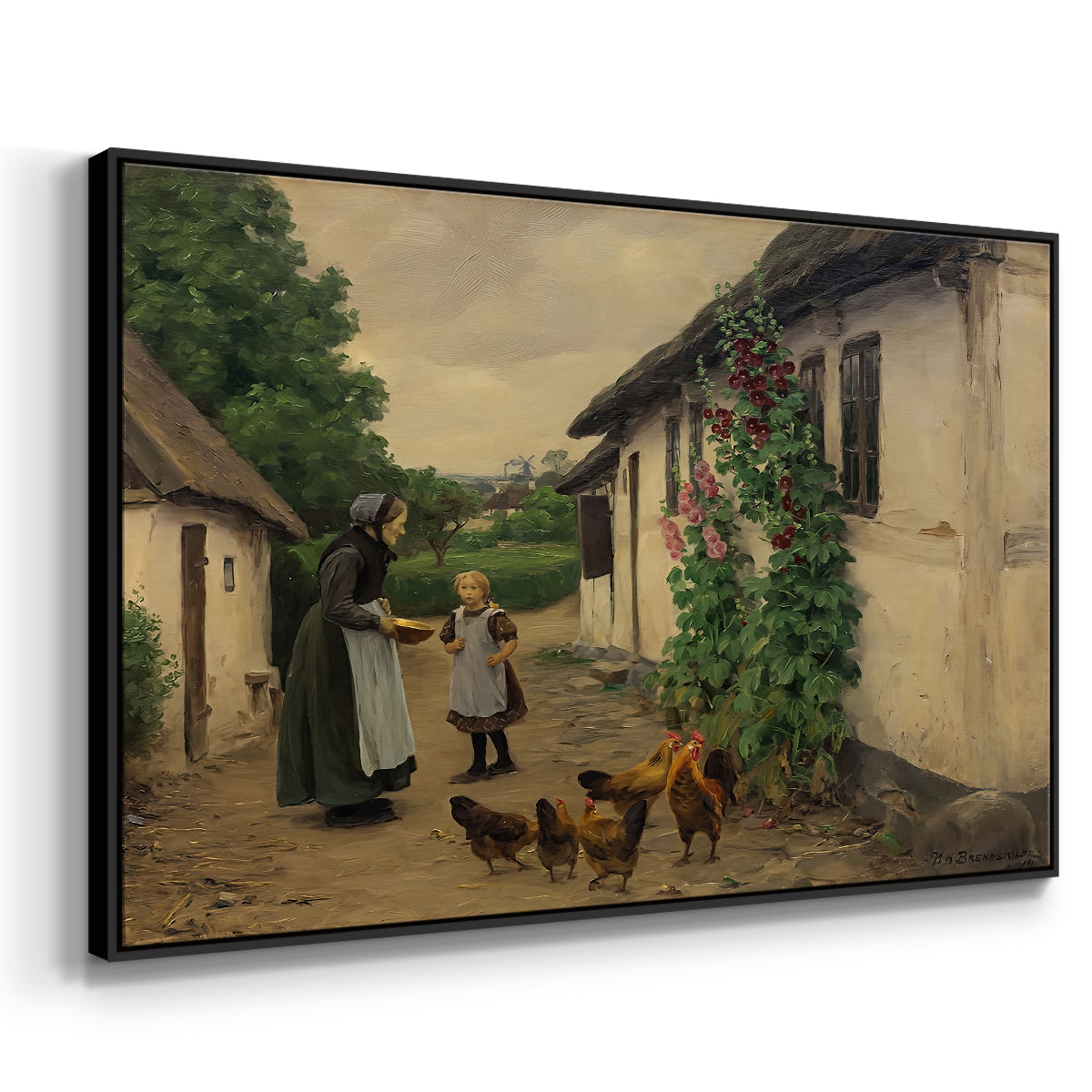 Visit to Grandmother, 1914 - Floater Framed Canvas Print