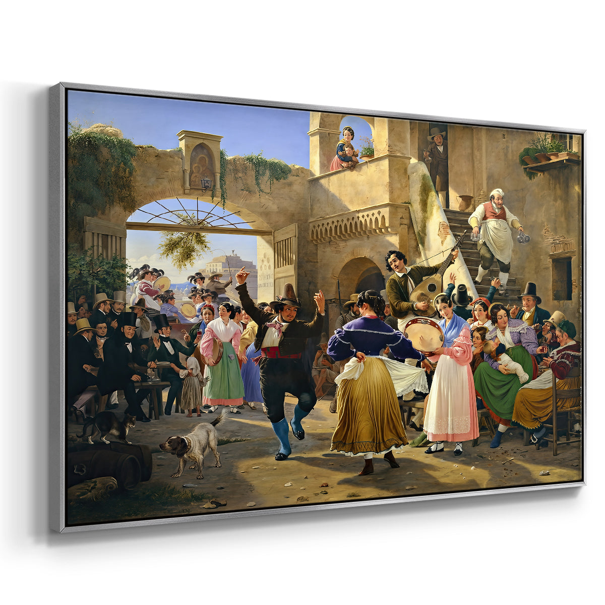 Romans Gathered for Merriment at an Osteria, 1839 - Floater Framed Canvas Print