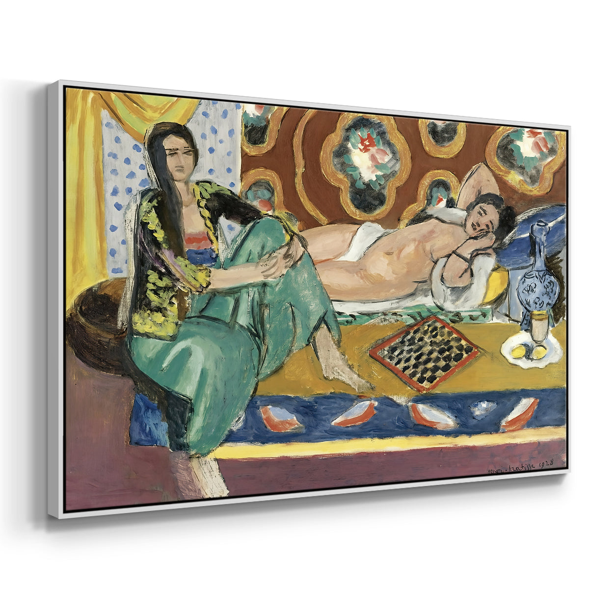 Odalisques Playing Checkers (Odalisques jouant aux dames), 1928 - Floater Framed Canvas Print