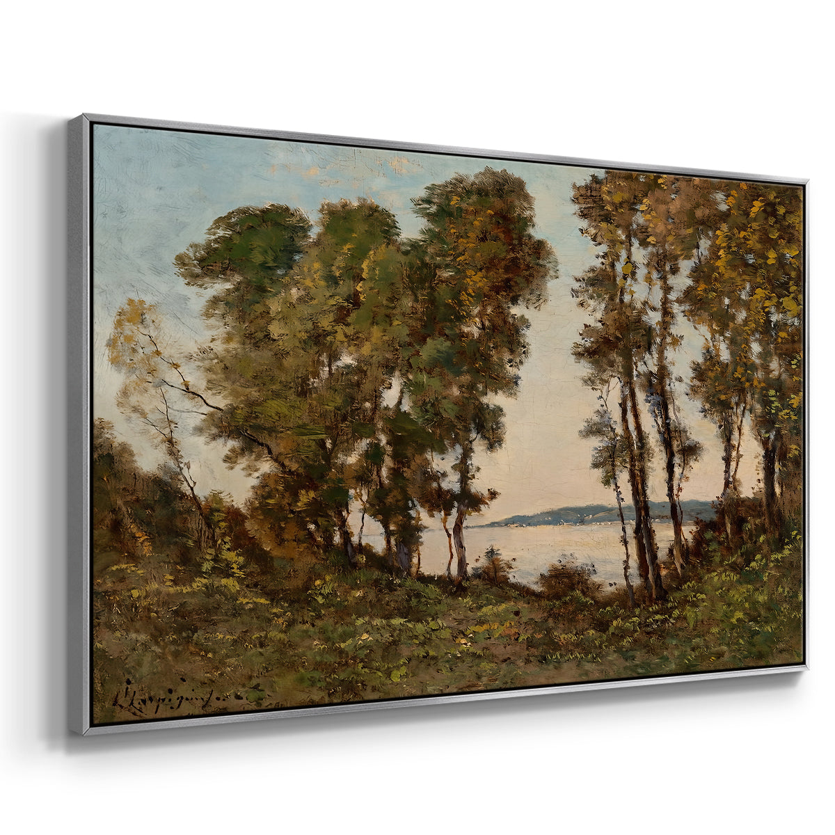 The Banks of the Allier, 1894 - Floater Framed Canvas Print