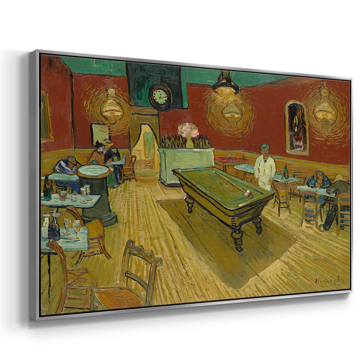 The Night Café, 1888 - Floater Framed Canvas Print