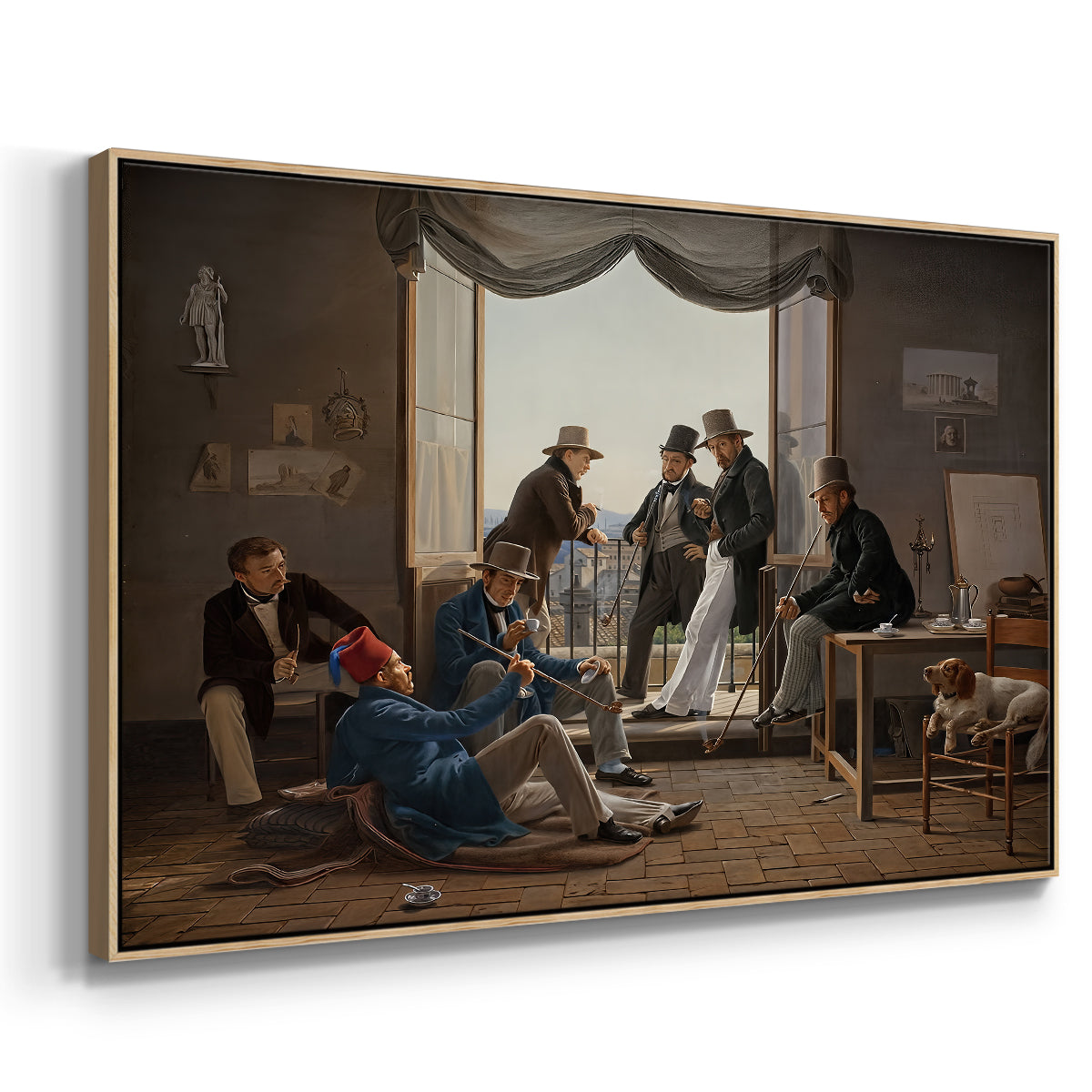 A Group of Danish Artists in Rome, 1837 - Floater Framed Canvas Print
