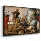The Wolf and Fox Hunt, c. 1616 - Floater Framed Canvas Print