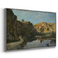 River Landscape with Cliffs, c. 1850-1860 - Floater Framed Canvas Print