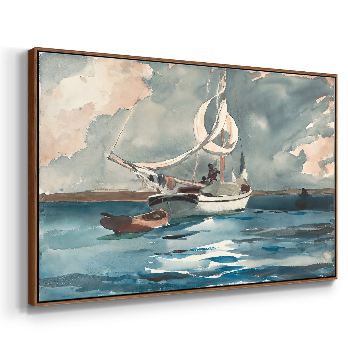 Sloop, Nassau, 1899 - Floater Framed Canvas Print