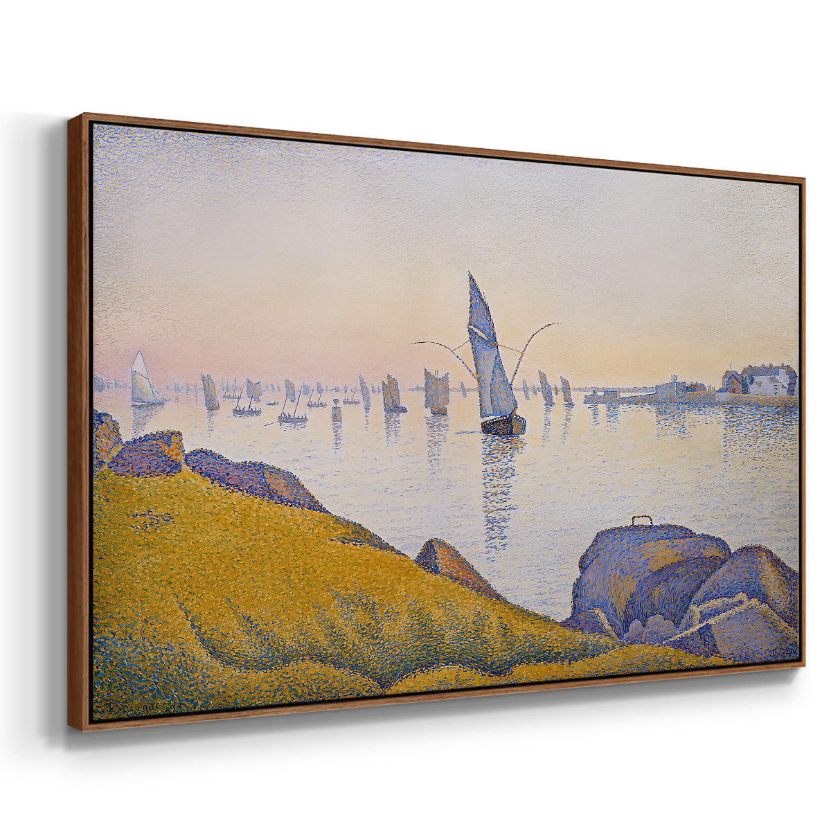 Evening Calm, Concarneau, Opus 220, 1891 - Floater Framed Canvas Print