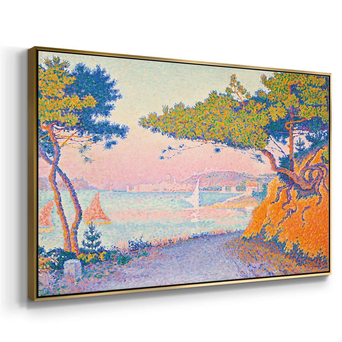 Golfe Juan, 1896 - Floater Framed Canvas Print
