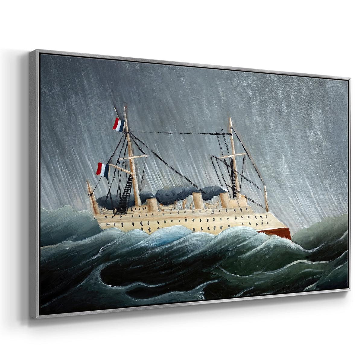 A Ship in the Storm, c. 1899 - Floater Framed Canvas Print