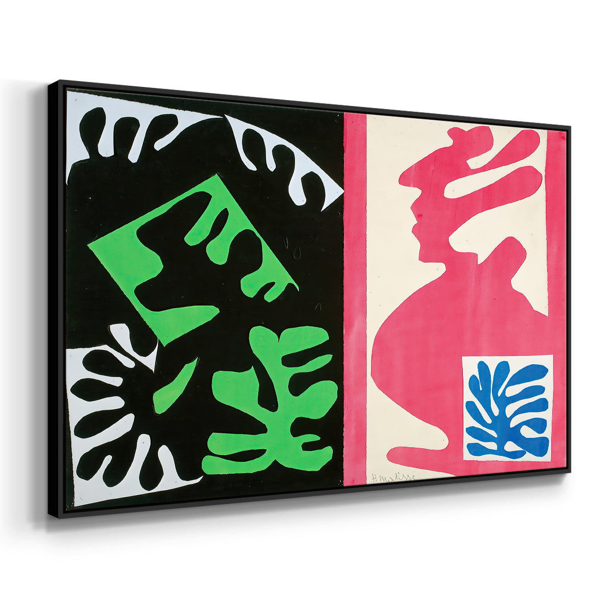 Composition, Black and Red, from Jazz, 1947 - Floater Framed Canvas Print