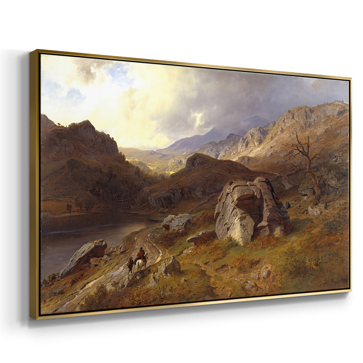 Lledr Valley in Wales, 1864 - Floater Framed Canvas Print