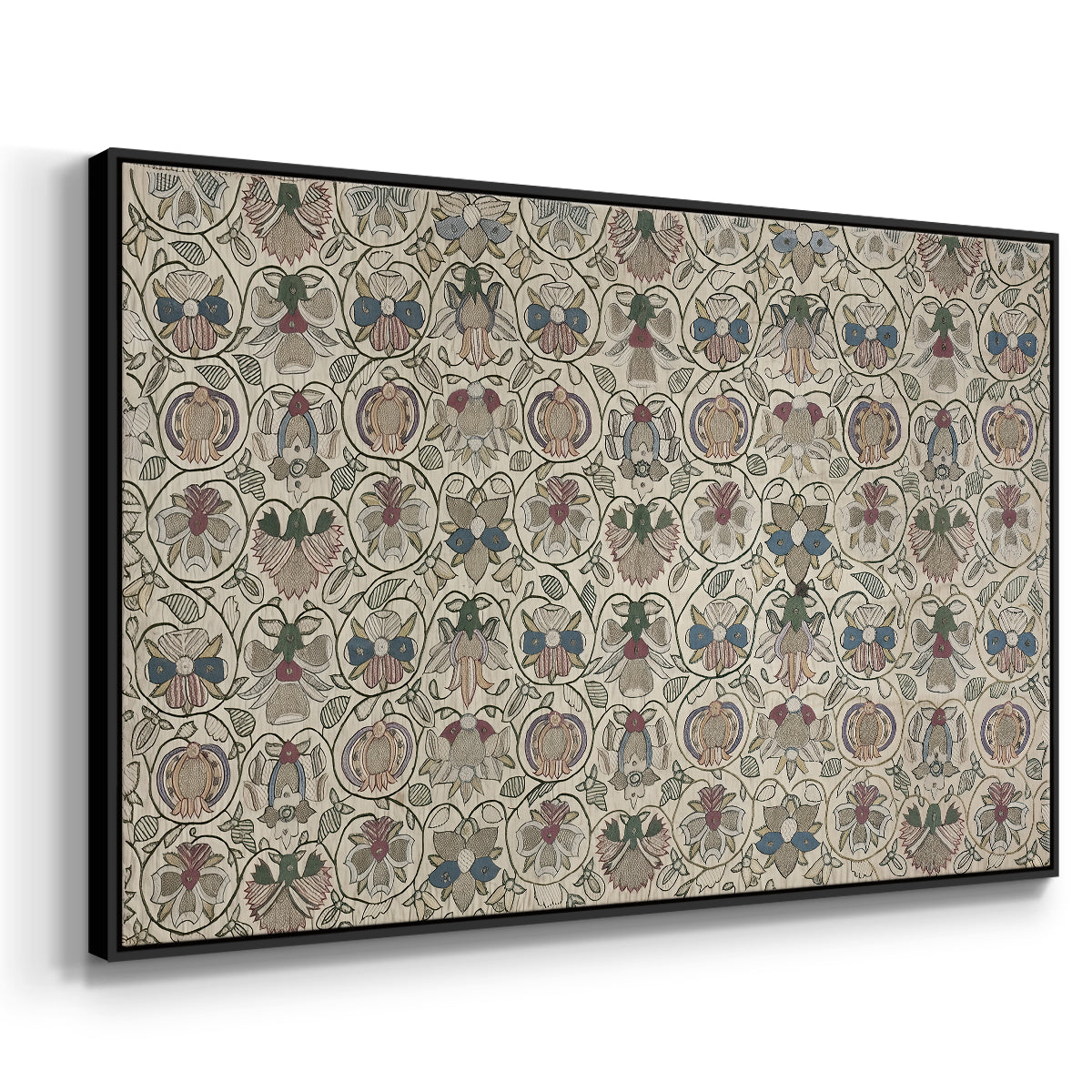 Long Cushion Cover (Printed Textile), c. 1600 - Floater Framed Canvas Print