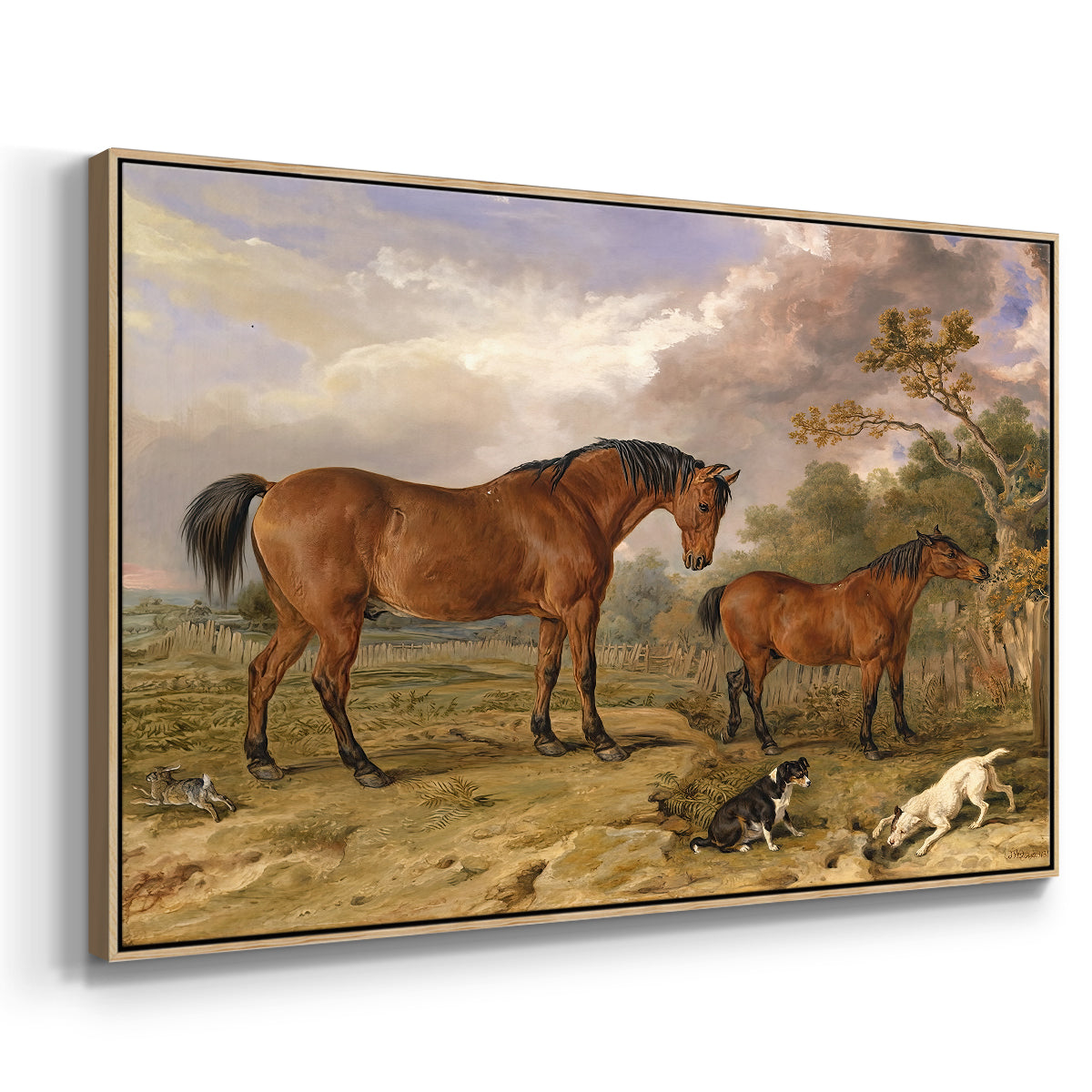 Portrait of Reformer, Blucher, Tory and Crib, Property of Rowland Alston, Esq., M.P., 1835 - Floater Framed Canvas Print