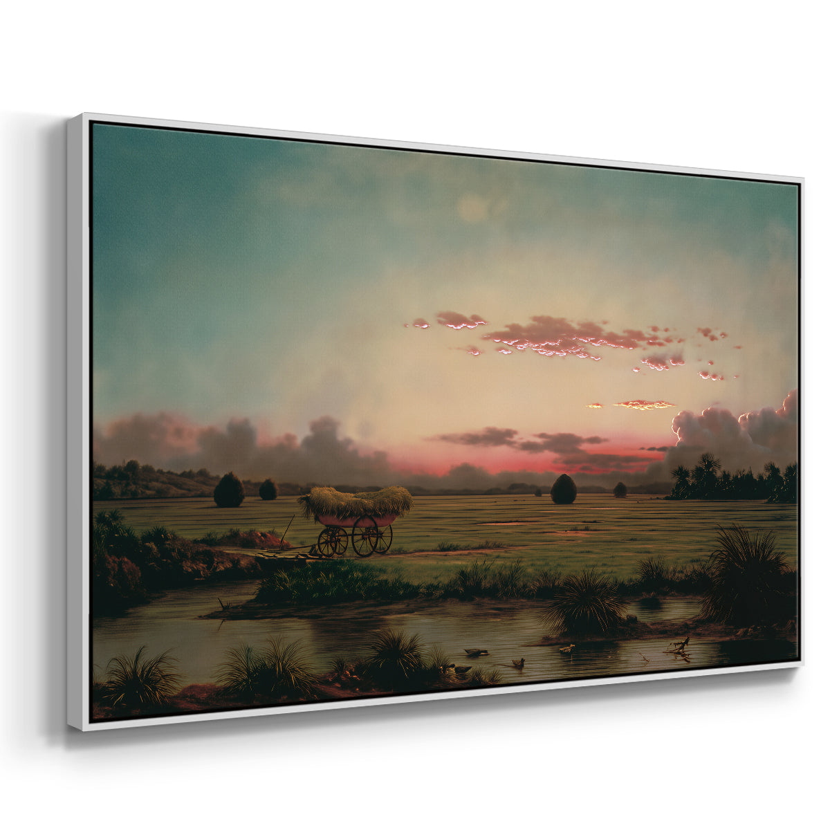 The Marshes at Rhode Island, 1866 - Floater Framed Canvas Print