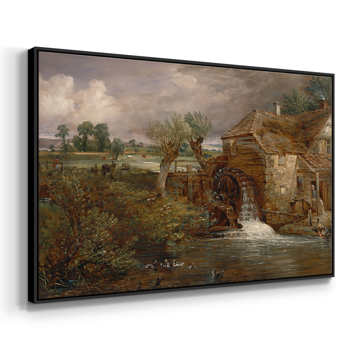 Parham Mill, Gillingham, 1826 - Floater Framed Canvas Print