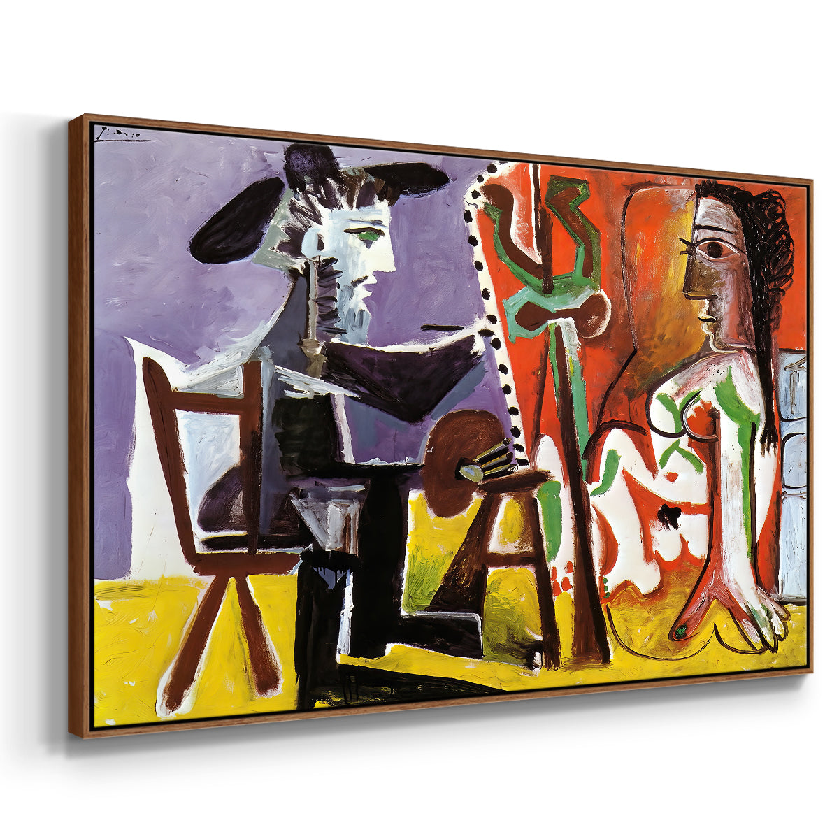 The Painter and His Model, 1963 - Floater Framed Canvas Print